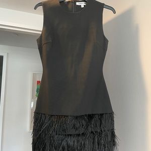 Elizabeth and James Black Ostrich Feather Dress